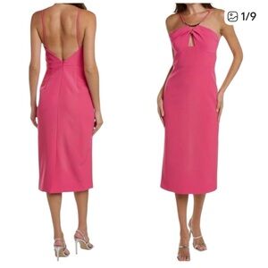 Halston Heritage Pink Midi Dress